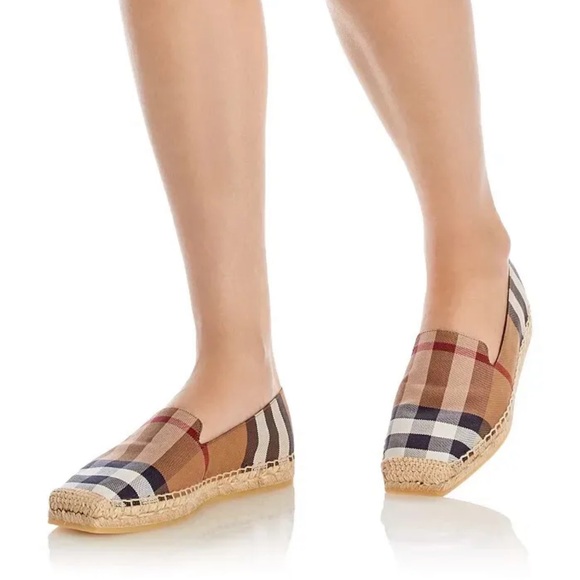 BURBERRY BIRCH BROWN CHECK ESPADRILLES FLAT CASUAL SHOES 41/US 10 - Picture 15 of 15